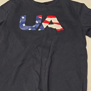 Under Armour Kids' Dark Blue Tee with Flag Logo